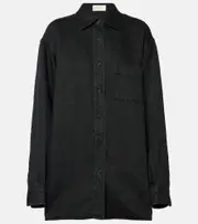 [The Row] The Row Nesson oversized linen shirt AU 10 black