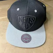 NBA Mitchell & Ness Cap One Size Men's Black Brooklyn Nets Adjustable SnapBack