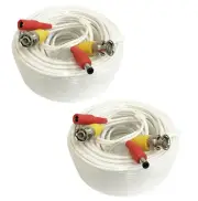 (2) Pack 60ft Pre-made All-in-One Video & Power for Zmodo CCTV Security Camera