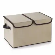 Foldable Basket Collapsible Fabric Storage Bin Organizer Box with Lid (set of 3)