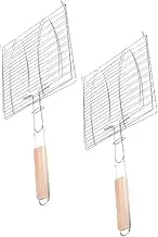 PHENOFICE Barbecue Grilling Tool Set Fish Grill Basket Beef Grilling Mesh Metal Grill Rack Bbq