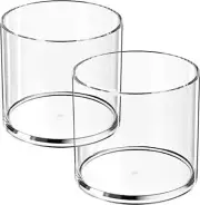 2 Pack Pen Holder Acrylic Cylinder Container, Round Pencil Holder for 2 Count