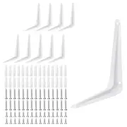 10Pack 6 x 5 Inch Shelf Bracket Metal L Brackets Floating Shelf Brackets White