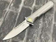 Twosun Folding Knife M390 Blade Titanium Handle Pocket Knife EDC TS121-M390-Gray