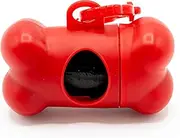 Poop Bag Dispenser, Dog Waste Bags, Dog Waste Bags, Pet Poo Bag Holder Bone Shaped Poop Bag Holder for Pets (Red)