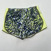 Nike Youth Girls Tempo Run Shorts Size Large Blue Yellow Dri-Fit Brief Lined