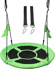 39.4'' Children Tree Swing 661 Lb Weight Durable Steel Frame Adjustable Playground Swing Set Ropes Flag Set and 2 Carabiners Type 2