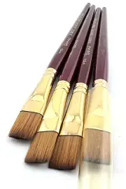 Robert Simmons : Sienna SN55 Flat Wash Paint Brush Lot - 4 Brushes, Size 1/2