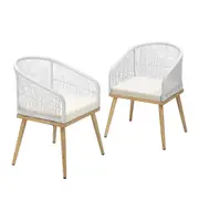 Livsip Outdoor Furniture Lounge Setting Chairs 2x Bistro Patio Garden Set Beige
