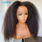 KinkyStraight Lace Front Wig Yaki Brazilian 13x6 13x4 Lace Frontal Wig HumanHair
