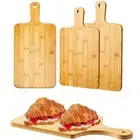 Hanging Hole Bamboo Cutting Board With Handle Food Serving Plate Cheese