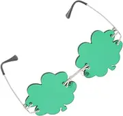 [GAROZATION] 1 Pair Shamrock Sunglasses Patricks Day Rimless Glasses Irish Party Accessory