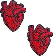 Zcketo 2 Pcs Funny X-Ray Anatomical Red Heart Patch Hook and Loop Embroidered Love Yourself Emblem Badge Patch for Kids,Teens, Adult, Jackets, Jersey, Biker Clothes,Hat,School Backpack