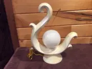 Vintage 1980s Art Deco Revival Ceramic Table Lamp New Open Box