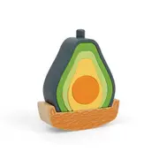 5pc Bigjigs Toys Silicone 13cm Rocking Avocado Stacking Baby/Toddler Toy 12m+