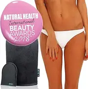 Self Fake Tan Tanning Mitt - 5 Star Luxury Velvet Glove Mit Applicator for Mousse, Spray, Oil, Cream, Foam, Sands Body Bronzing Streak Free Skinny Gold Bake Tanforce Australian Dark Sunkissed (Black)