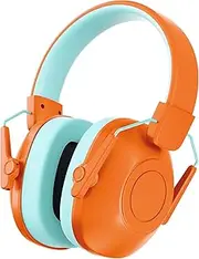 Hearing Protection Children, Noise Protection Headphones Children with Autism, Passive Capsule Ear Protection for Primary School Students, Adjustable Earmuffs for Concert Orange, orange, Medium