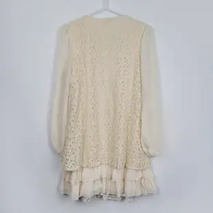 0918 專櫃 2015年春季款蕾絲拼接雪紡層次裙擺連身洋裝珍藏 DM目錄款 粉 黃 兩色 洋裝 當季搶手貨！