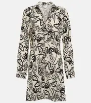 [Velvet] Velvet Stephie printed crêpe minidress AU 16 beige