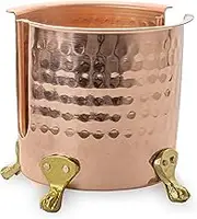 Monarch Abode 17099 Metal Hand Hammered Caddy, Sponge Holder, Kitchen Interior Organizer for Utensils, Crock for Cooking Utensils, Multipurpose, Large Utensil Holder, Pure Copper