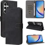 Compatible with Samsung Galaxy A35 5G Case,Compatible with Samsung Galaxy A35 5G Flip Magnetic Closure Wallet Cover Black