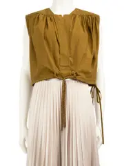 Khaki Detail Ruch Top