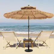CostwayThatched Tiki Umbrella with 8 Ribs and Tilt Adjustment
