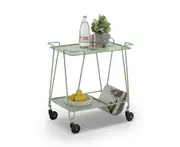 Kian Sage Green Steel Bar Cart Drink Trolley