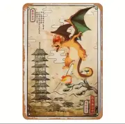Pokemon Charizard Japanese Style Vintage Look Metal Tin Sign