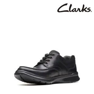 【Clarks】男鞋 Cotrell Edge 全皮面寬楦綁帶輕量休閒鞋(CLM37385C)