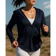 Women's Running Top Running Shirt Zipper Long Sleeve Top Athleisure Breathable Quick Dry Lightweight Tennis Golf Running Sportswear Activewear Solid Colored Bl