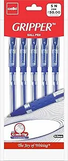 Cello Gripper-1 Ball Pen, Blue (Pack of 5)