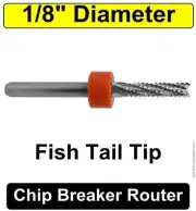 1/8" Diameter Chip Breaker Router Bit ONE Piece Solid Carbide 1/8" Shank R172