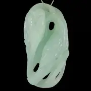 BF10916# Hand Carved Unique Bird & Rose Amazonite Pendant Bead Gemstone