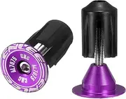 uxcell Bike Handlebar End Plugs Aluminum Bar End Caps 24-35mm Adjustment Expanding Locking with Screw for MTB Road BMX Fixed Gear Bike, Purple