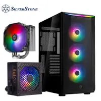 在飛比找PChome24h購物優惠-【SilverStone 銀欣】ARGB 機殼塔扇電供組