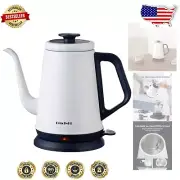 Elegant 1L Electric Gooseneck Kettle - 1000W Stainless Steel for Coffee & Tea