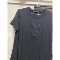 在飛比找蝦皮購物優惠-Guess黑色浮標立體紋上衣t-shirt