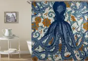 Octopus Vintage Colors Shower Curtain