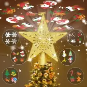 Christmas Tree Toppers Lighted with 6 Projection Modes, Christmas Star Tree Topp