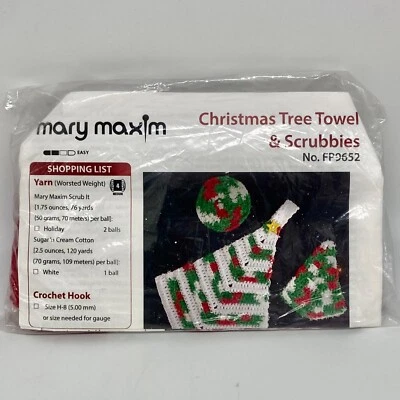 Mary Maxim Christmas Tree Towel & Scrubbies Pattern Kit - *READ*