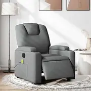 VRAXO Electric Massage Recliner Chair Dark Grey Fabric -22.7KG,3205521