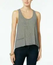 Chelsea Sky Striped High-Low Tank Top~XL~Black~NWT~Retail $42