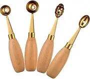 UTHCLO 4pcs Watermelon Scoop Stainless Steel Fruit Baller Melon Ball Maker Ice Spoon for Kitchen