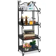 4-Layer Storage Shelf, Foldable Multi-Purpose Shelf Flower Shelf Display Shelf for Living Room, Bedroom, Bathroom and Office