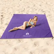 Red Suricata Sand Free Beach Mat Blanket Purple