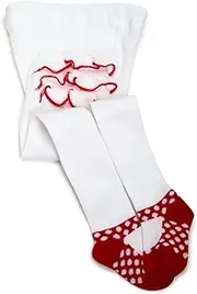[Jefferies Socks] LLC Baby-Girls Newborn Mary Jane Ruffle Tight - White