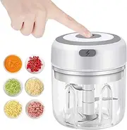 Electric Garlic Chopper, 250ML USB Mini Food Processor for Vegetables, Onions, Ginger, Chili - Portable