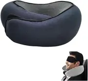 [DIGBYS] Flyhugz Neck Pillow, Flyhugz Travel Pillow, Wander Plus Travel Pillow, Wander Plus Travel Neck Pillow, Memory Foam Travel Pillow, Stowable Travel Pillow (Blue)