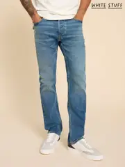 White Stuff Blue/White Eastwood Straight Jeans (K81886) | $127